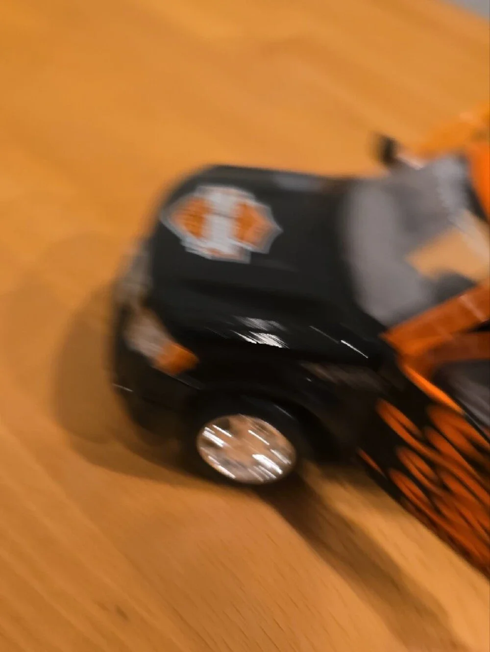 Harley-Davidson Orange and Black Pickup with Mini Motorcycle